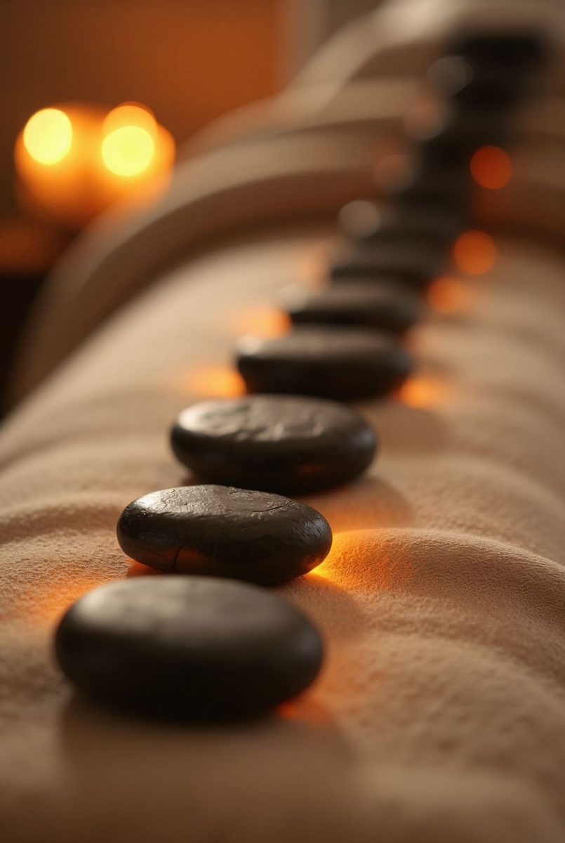 Massagem com pedras quentes
